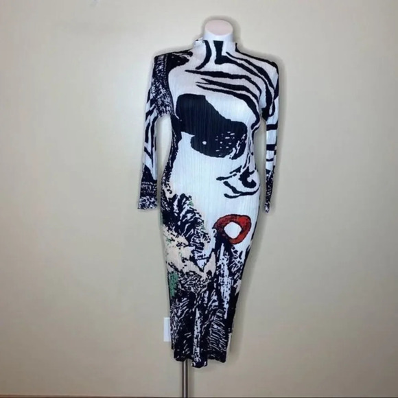 Women pleated colorblock dress NWOT - Picture 5 of 8